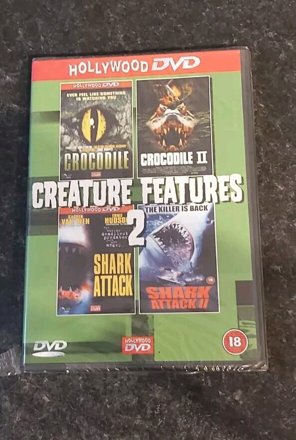 Creature Features 2 DVD Crocodile I & II, Shark Attack 1 & 2 New And Sealed
