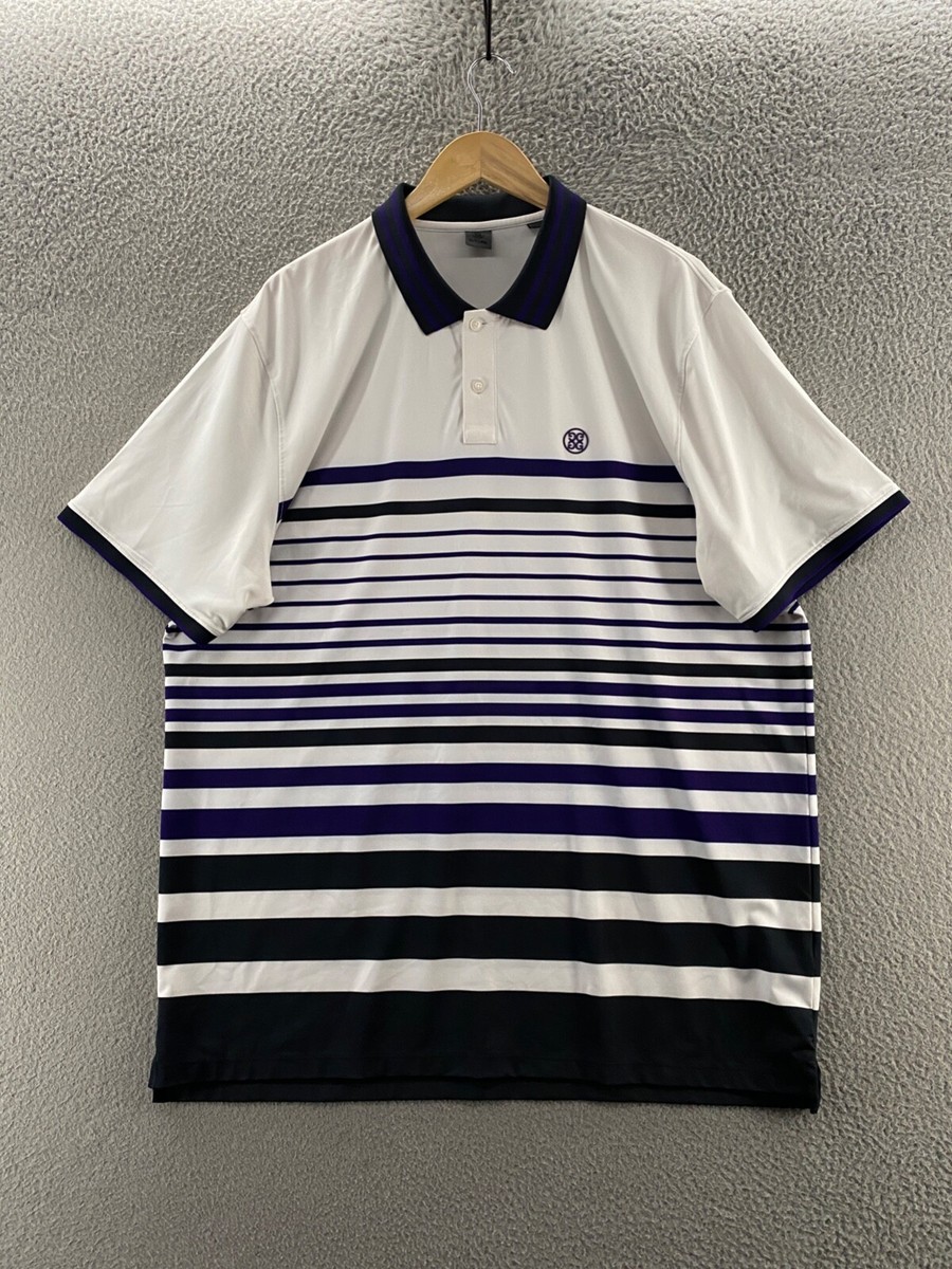 G/Fore Polo Shirt Mens 2XL XXL White Blue Purple Striped