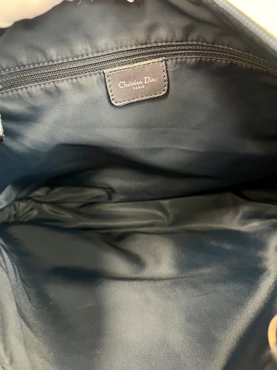 Christian Dior Blue Monogram Canvas Vintage Messenger Bag | eBay