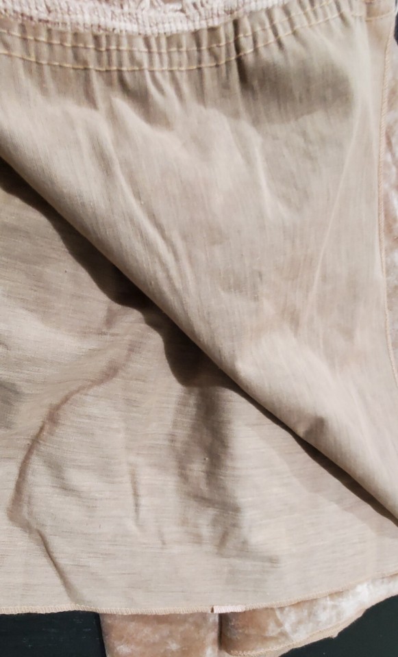 Vintage Velvet Bedspread with Cotton Trim Beige 100" x 113" eBay