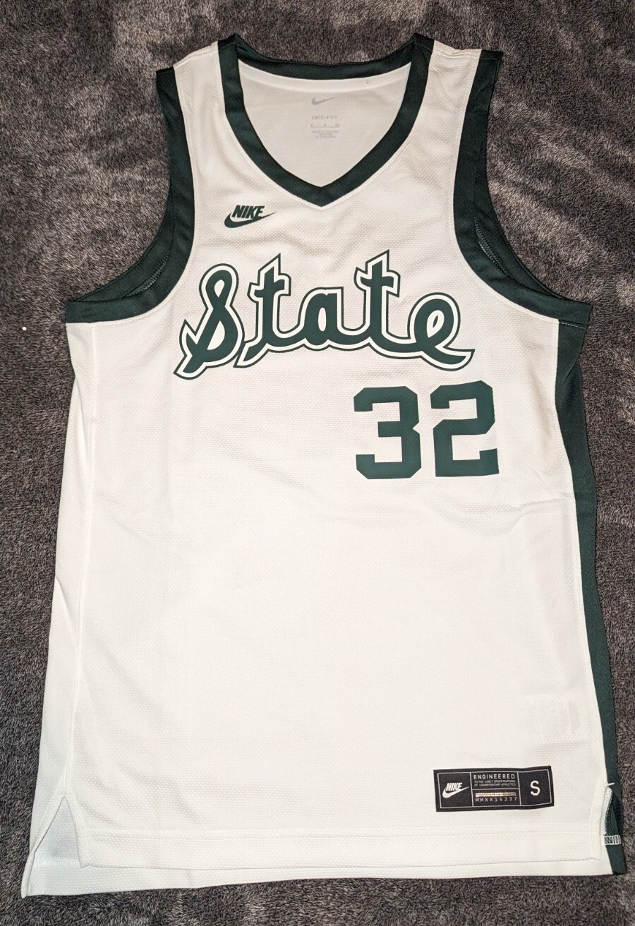 charging arm Talented msu throwback basketball jersey angel Diacritical