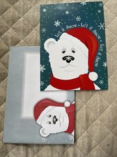 POLAR BEAR CHRISTMAS CARD "Let it Snow" w/matching envelope 5x7"