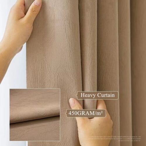 106 Inches Chenille Bedroom Window Curtains Luxuxury Heavy Curtains Hooks Top - Foto 1 di 8
