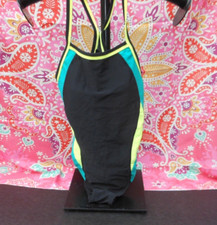 Women's MY CHARMO RACER BACK ONE PIECE SWIMSUIT Small Black, Green UPF 50