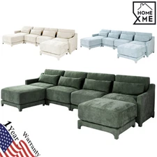 2-4 Seat Elegant Chenille Sponge Sofa Set Lumbar Pillow Living Room w/O Ottoman