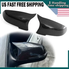 2PCS Side Mirror Cover Cap Carbon Style For BMW F10 F11 F01 LCI 650i 2014-2018
