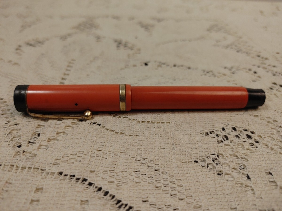 PARKER 1920S DUOFOLD LUCKY CURVE INK FOUNTAIN PEN - ORANGE | eBay