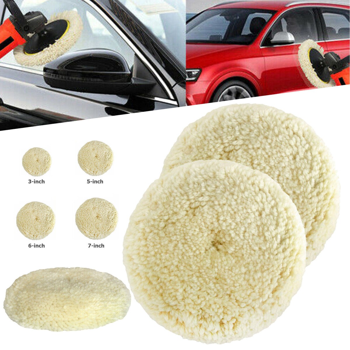 10-Pack Hook & Loop Buffing Pads - 3 Inch Yellow Coarse Foam Pads For Polishing & Detailing
