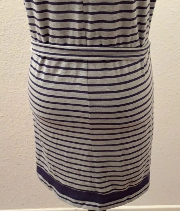 Vestido Tommy Niña Hilfiger Niñas Talla Mediana M Nuevo Con Etiquetas Azul Rayas Gris Lazos Foto 4 de 4