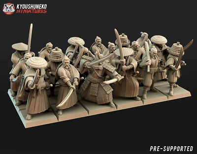 Japanese Samurai Ronin, Kyoushuneko, Wargames Feudal Warriors Miniature