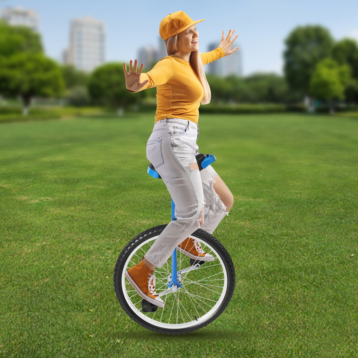 24 in Exercise Bicycle Unicycle Adjustable Height Seat Fitness
