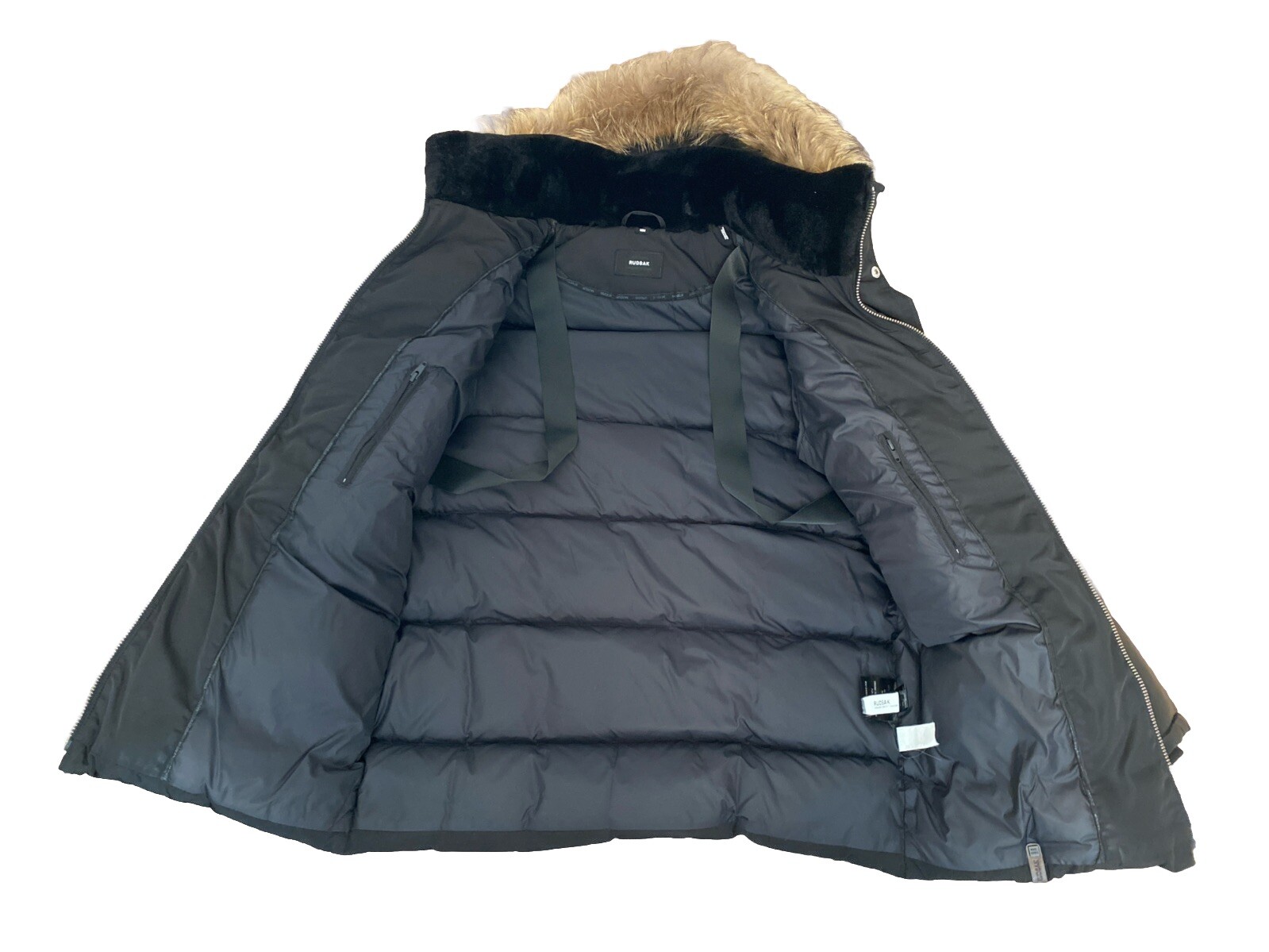 MEN'S RUDSAK CALCOT BLACK DOWN FILLED WINTER LEATHER SLEEVES JACKET - M image 3