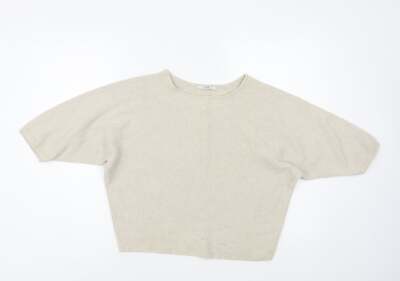 George Damen Pullover Beige U-Boot Ausschnitt Viskosemischung Größe L