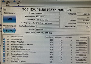 Toshiba MK5061GSYN 500gb HDD2F22 2,5 zoll sata Harddrive