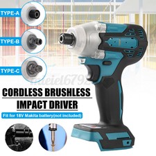 Cordless Impact Wrench For Makita Blue Brushless 1/2" 18V Li-ion Driver 800 Nm
