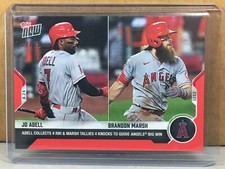 2021 TOPPS NOW #701 JO ADELL BRANDON MARSH ANGELS Rookies Red Parallel 7/10