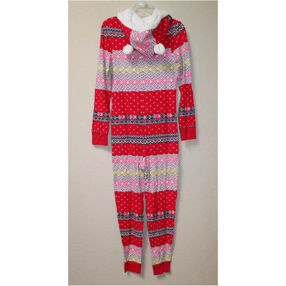 VICTORIA'S SECRET One Piece Thermal Hoodie Christmas Pajamas PJs