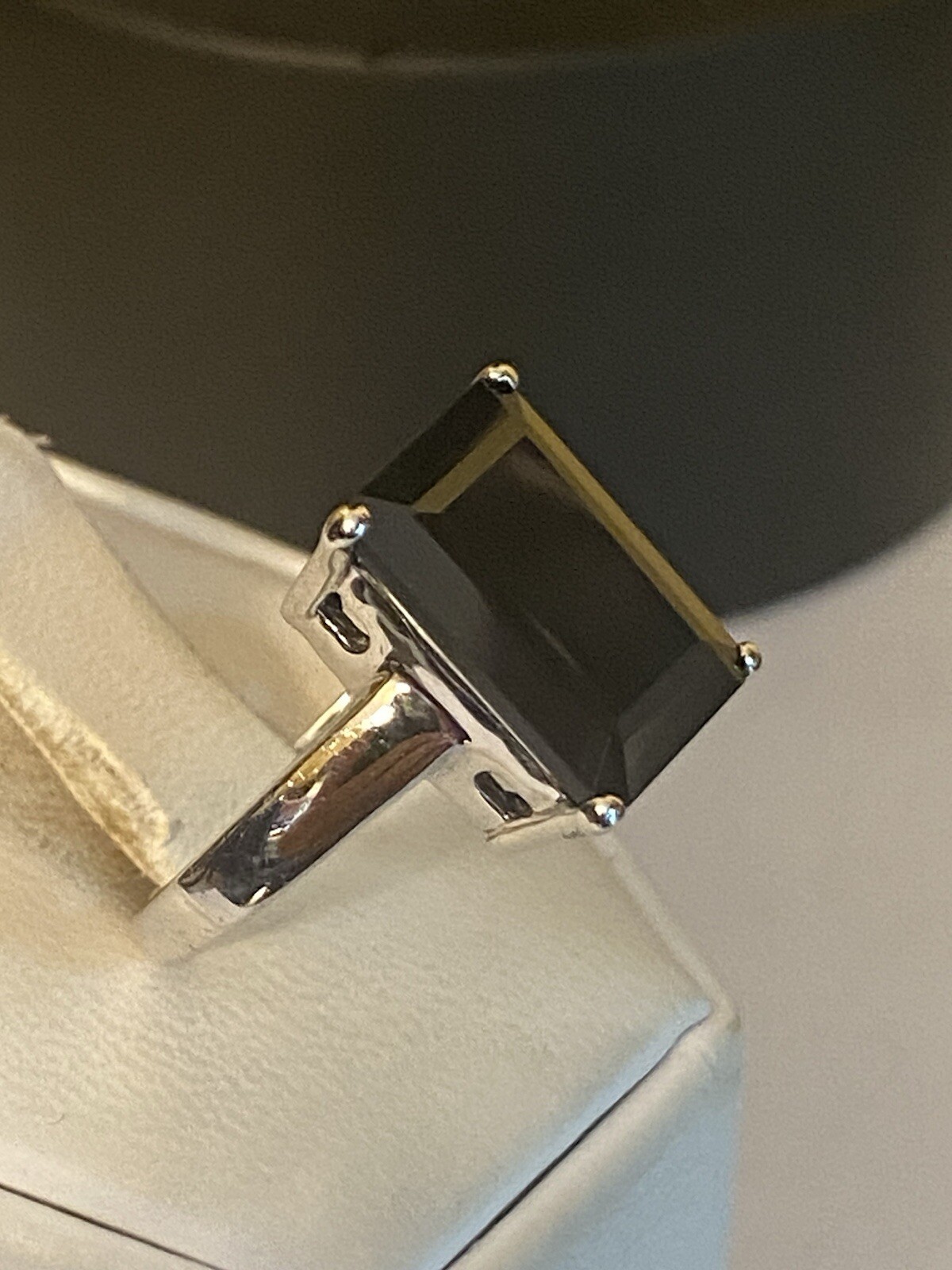 Sterling Silver Rectangular Cushion Cut Black Ony… - image 3