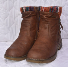Pavers zip Up Boots  Relife R Tex Size 4.5 Womens Blue Ankle Chunky Sole Hiking