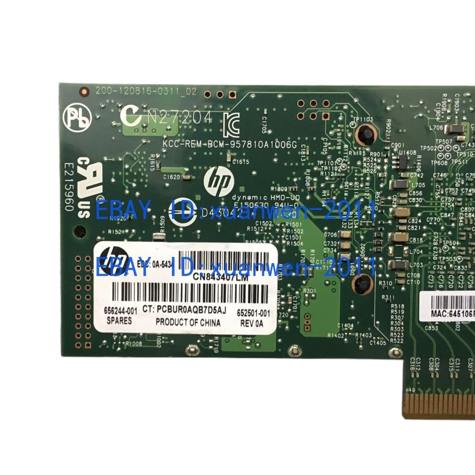 652503-B21 656244-001 652501-001 HP ETHERNET 10GB 2-PORT 530SFP+ ADAPTER  - Image 2 of 3