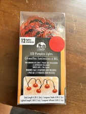 Guirlande lumineuse LED citrouille décorations Halloween à piles - 12 lumières