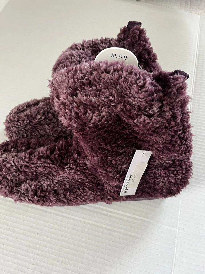 Sonoma Calcetín Piel Sintética Zapatillas, Color Vino Talla XL (11) Mujer Foto 2 de 4