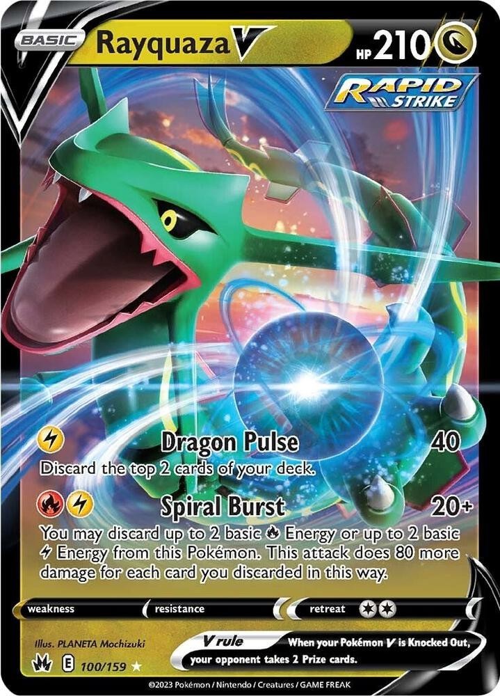 Pokemon Crown Zenith Ultra Rare Rayquaza V 100/195 - Near Mint (NM)