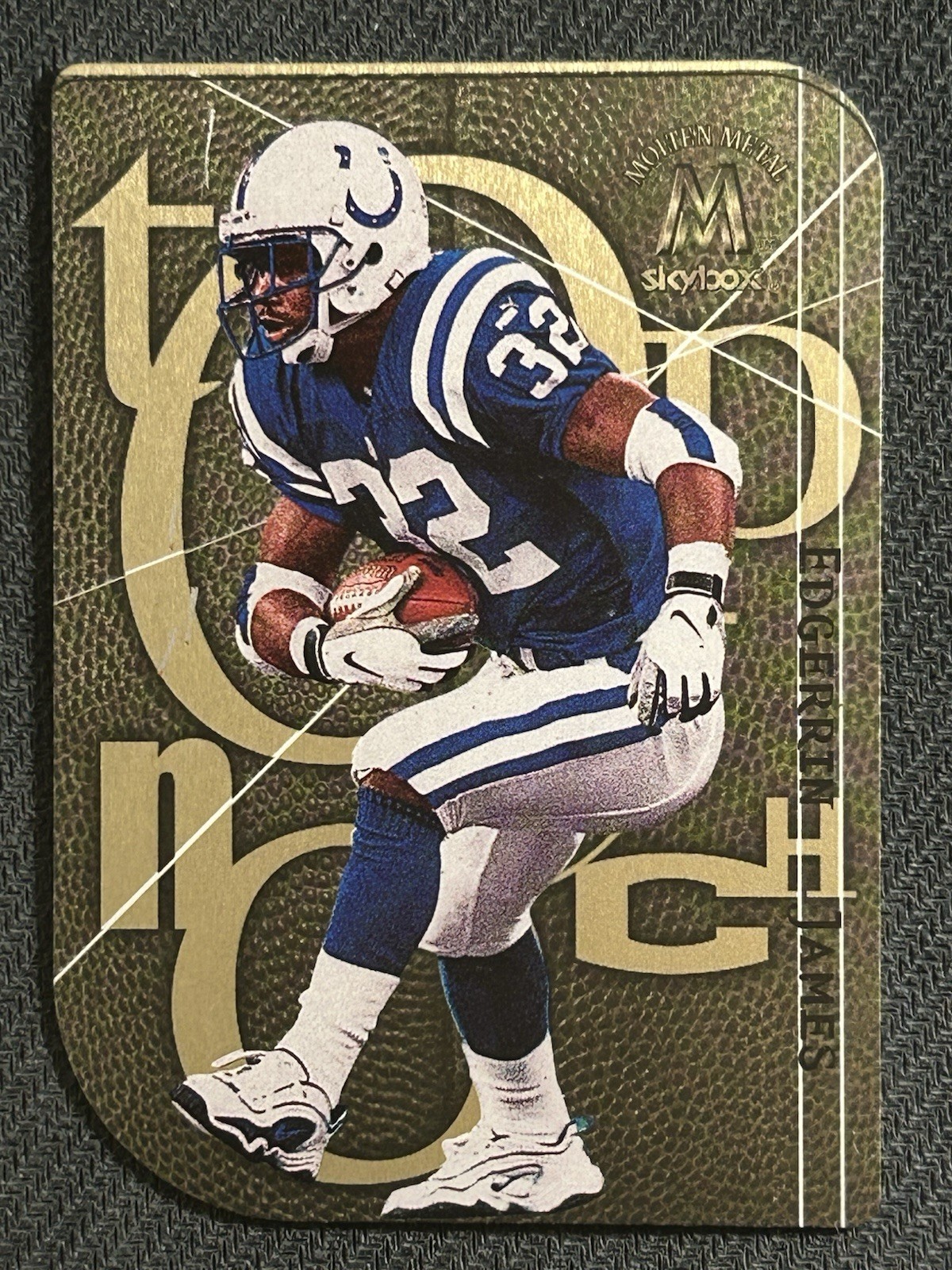 1999 Skybox Molten Metal Top Notch Gold Edgerrin James 10TN Rookie Die Cut Colts