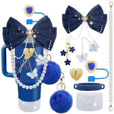 Bling Stanley Cup Accessories for 40/30/20 oz Tumbler with Handle Including G...