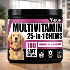 Dog Multivitamin 25 in 1 Chews Glucosamine Probiotics Joint Support 100 Soft Che