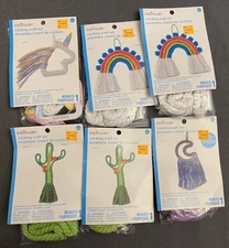 6 LOT CREATOLOGY CORDING CRAFT KIT RAINBOW MOON CACTUS PONY KID UNICORN STRINGS