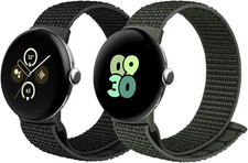 2 Pack Nylon Strap Compatible with Google Pixel Watch 41mm Adjustable Loop