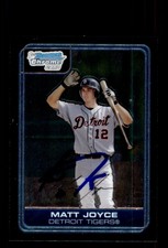 Signed Baseball Card Auto Matt Joyce 2006 Bowman Chrome #BC70 Detroit Tigers