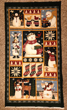 Moda Fabric Quilt Panel Warm Wooly Winter Deb Strain Snowman Moose Woodland