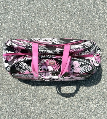 Vintage Roxy Hot Pink Tropical Floral Suitcase Y2K 90s Luggage