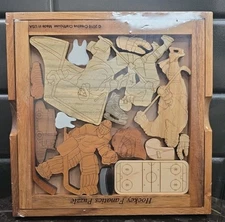 Hockey Fantastics Wooden Puzzle 7.5×7.5" 2016 Creative Crafthouse USA Sealed 