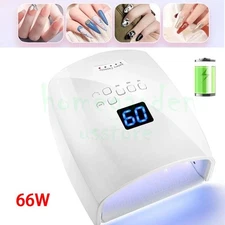 66W Cordless Wireless Rechargeable LED/UV Nail Lamp Nail Gel Polish Light Dryer