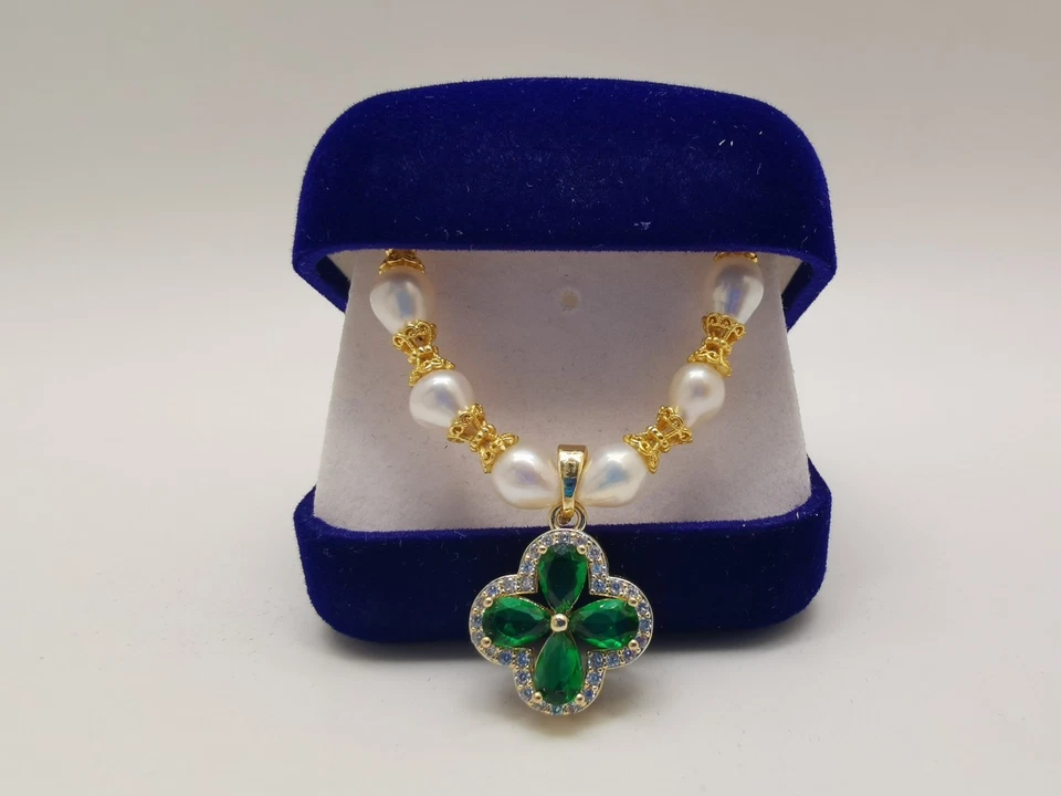 17» розовый персик 8 мм оболочка жемчуг ошейник кристалл жемчуг ожерелье S925 застежка - Изображение 4 из 4