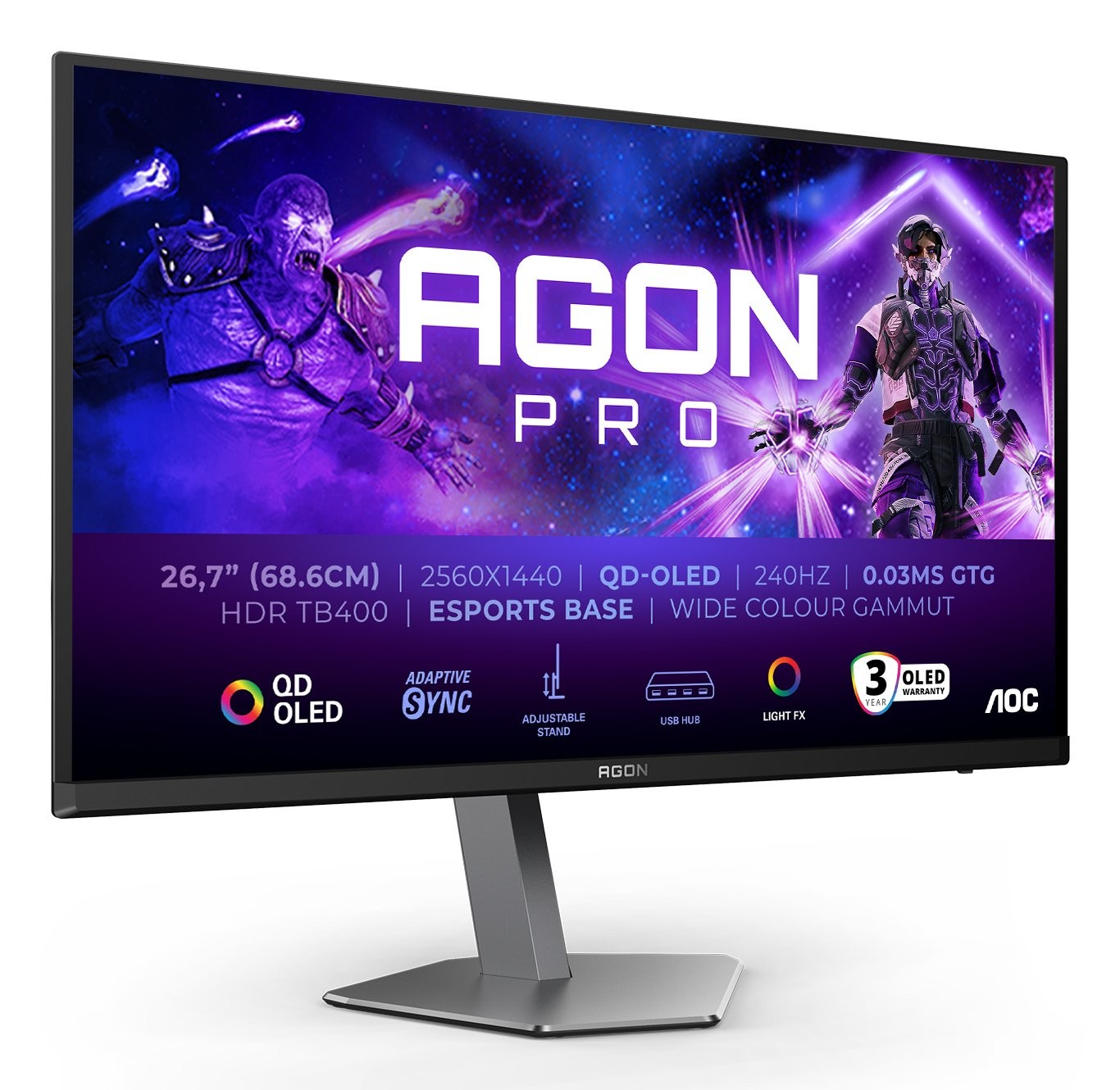 AOC AGON PRO AG276QZD2 computer monitor 67.3 cm (26.5"") 2560 x 1440 pixels Quad