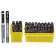 36Stück Metall Stempeln Kit 1/4" (6mm) (A-Z 0-8 "&" Symbol) Stahl Preßwerkzeug