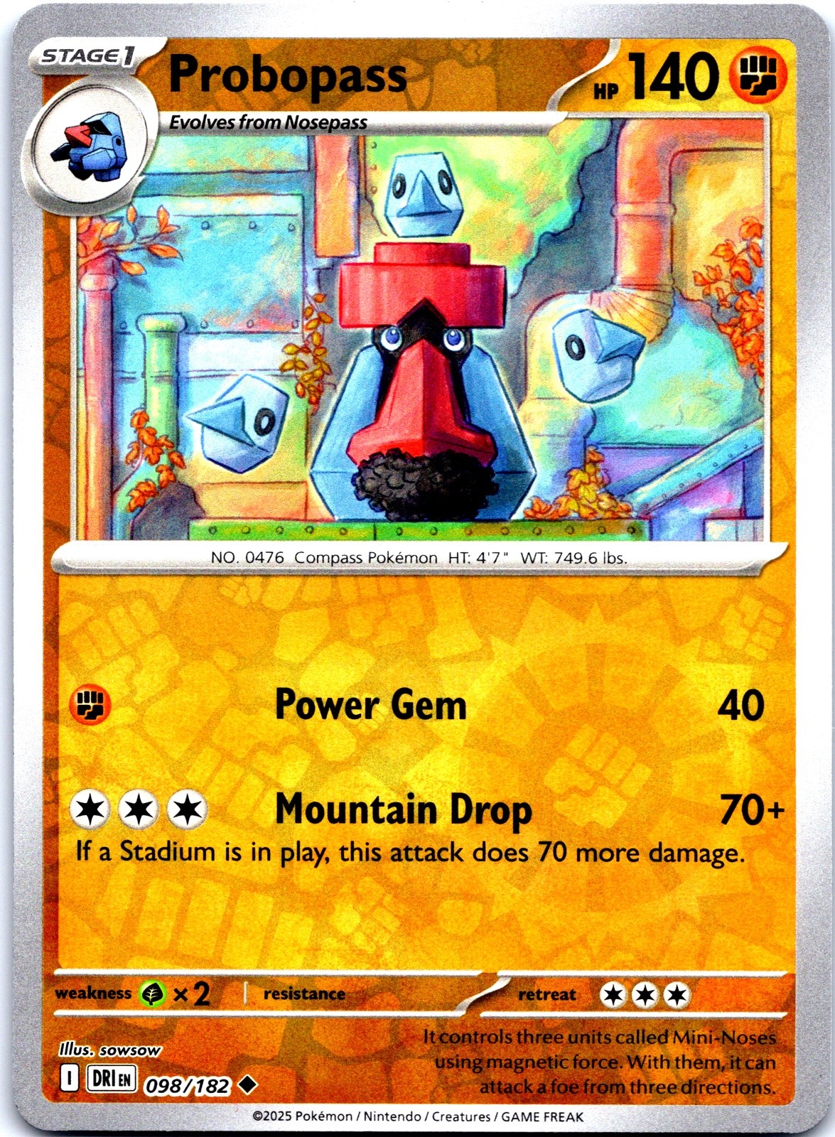 Probopass Reverse Holo Uncommon SV10: Destined Rivals 098/182 NM ((Pokemon))