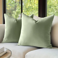 Green Velvet Throw Pillow Covers 18 X 18 Decorative Pillowcases for Couch Bed So
