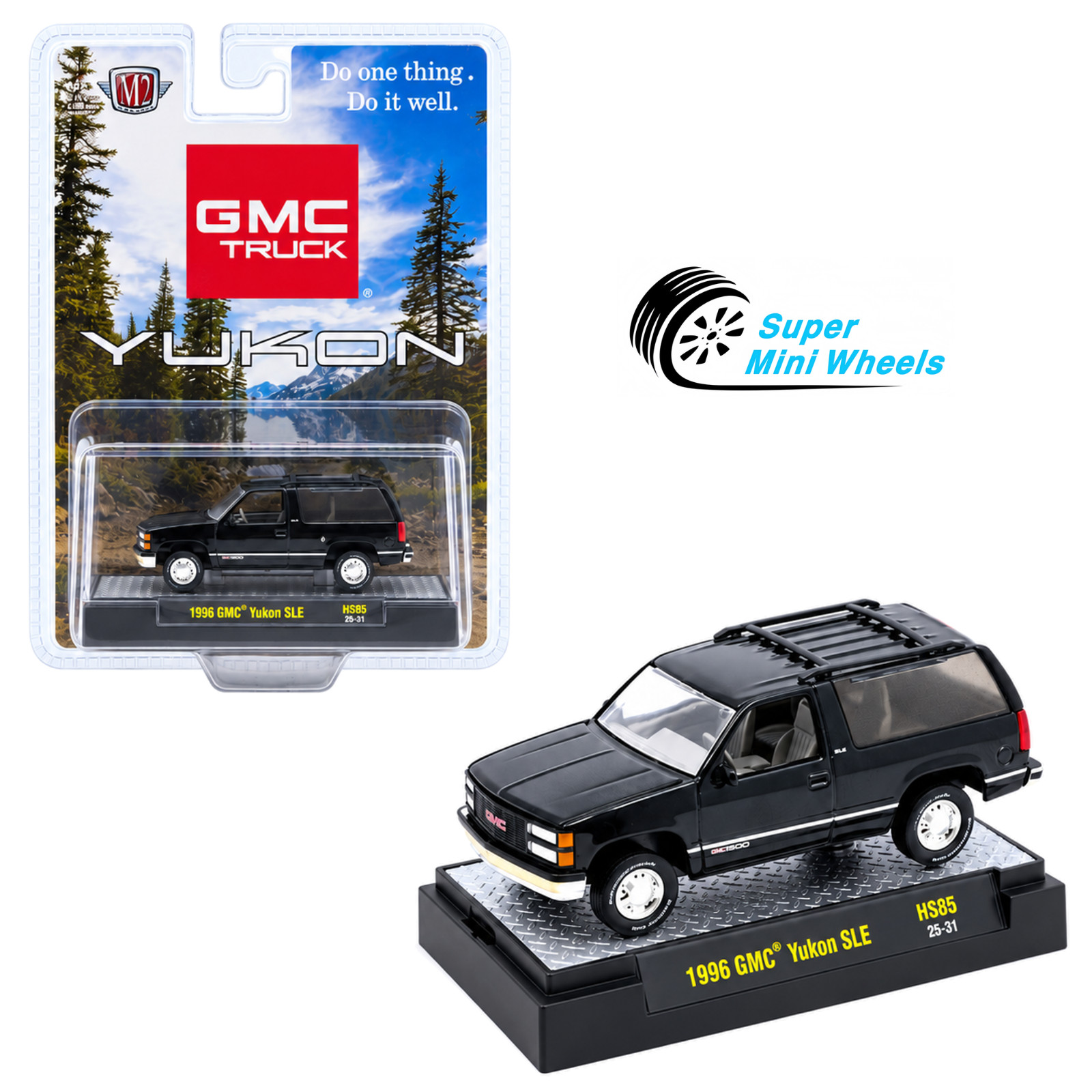 M2 Machines 1:64 1996 GMC Yukon SLE – Black