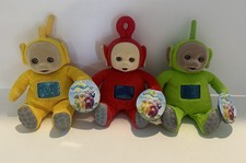Vintage Eden Teletubbies Bean Bag Po Laa Laa Dipsy Lot Set of 3 Plush TAGS 8"