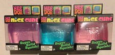 NEE DOH NICE CUBE SUPER SOLID SQUISH SQUEEZE TOY LOT OF 3 BLUE PURPLE PINK NEW
