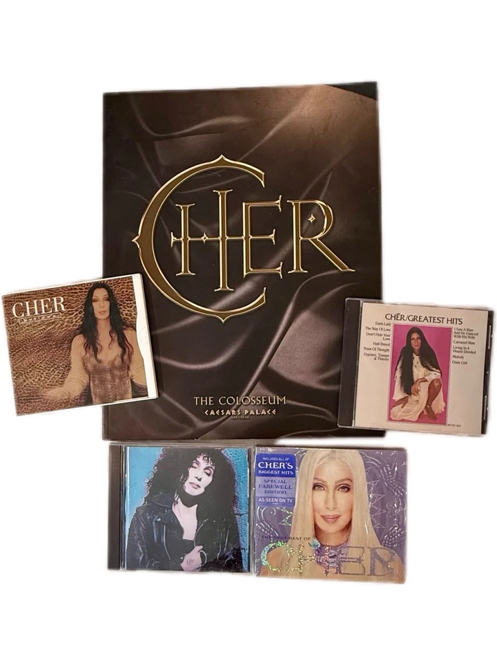 Cher CD Lot of 4 Greatest Hits & Albums + Caesars Palace Tour Book Believe Foto 2 de 4