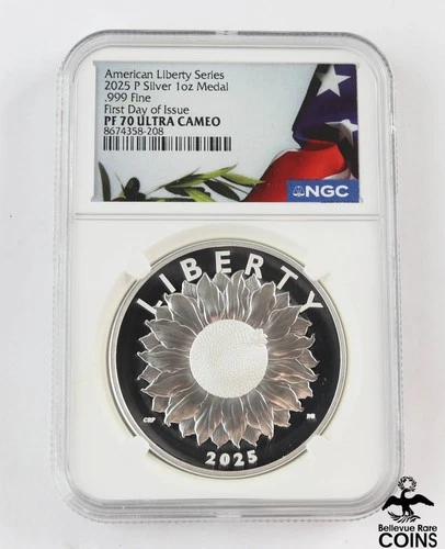 2025 US Mint American Liberty Series .999 Silver 1oz Medal NGC PF70 Ultra Cameo