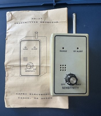 Capri Electronics TD-17 Bug Detector RF Transmitter Finder w/ Manual Spy Gear