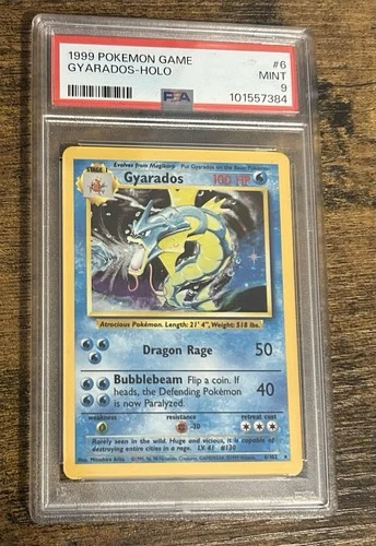 Pokémon Gyarados PSA 9 Base Set Holo Rare 6/102 1999 English TCG Card