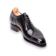 Handmade Genuine Black Leather Dress Office Cap Toe Oxford Lace Up Shoes For Men